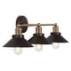 preview thumbnail 108 of 176, JONATHAN Y Florence Metal Shade Sconce 3-Light - Oil Rubbed Bronze/Brass Gold
