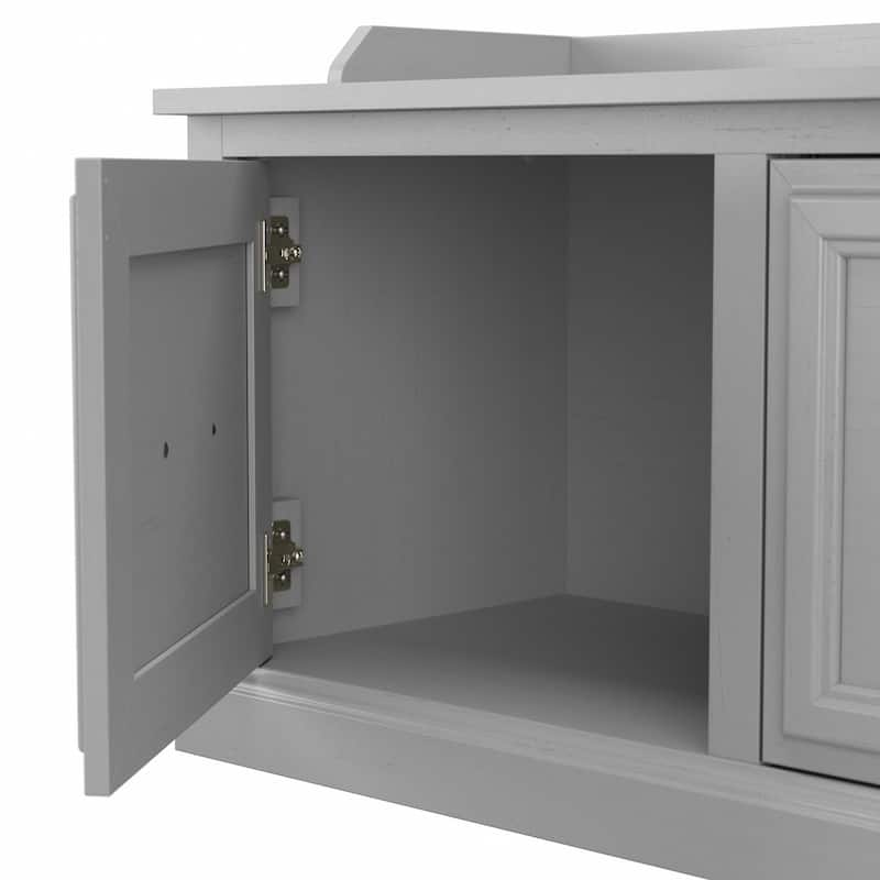 Woodland 40W Hall Tree and Shoe Bench with Doors by Bush Furniture