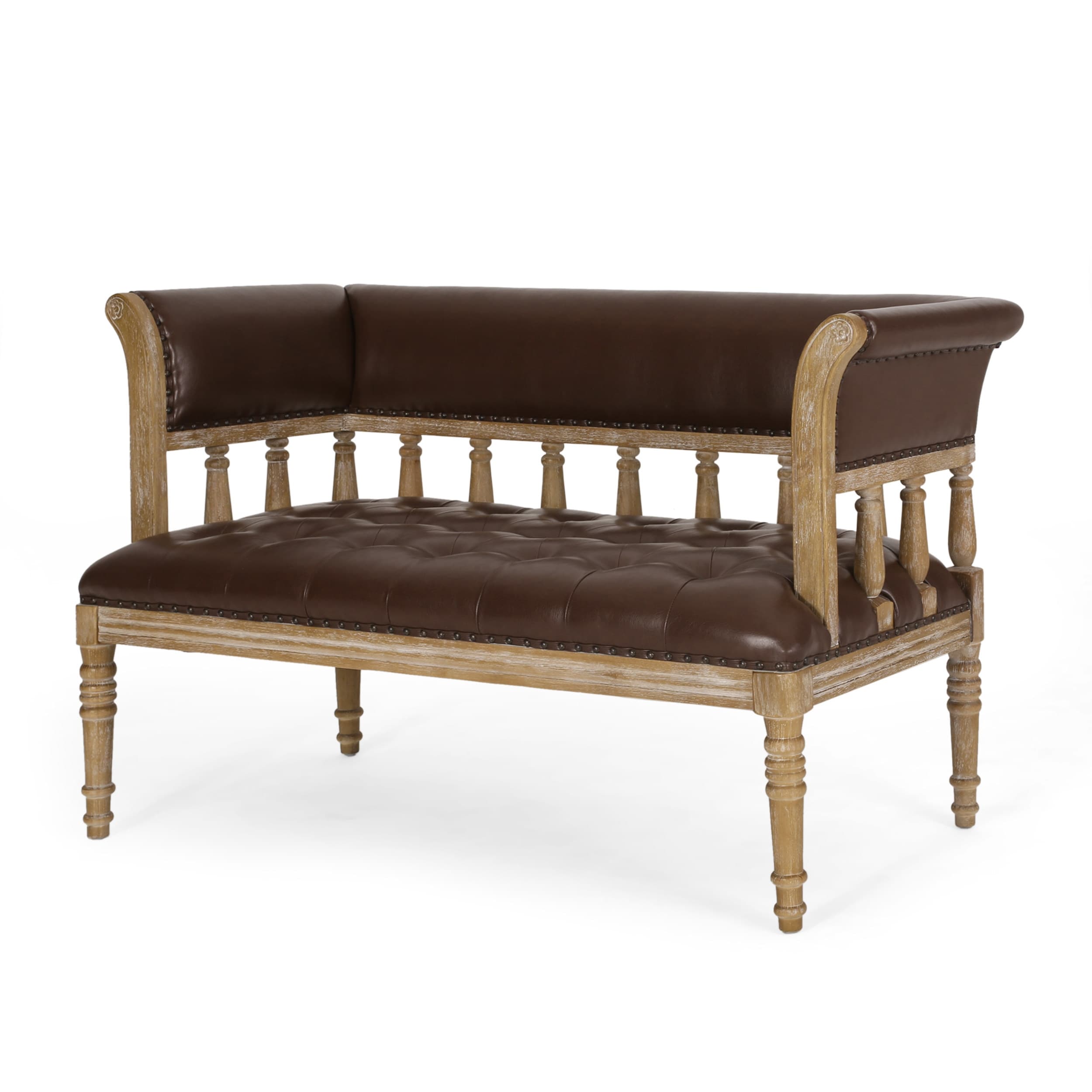 Regal Tufted Cushion Wood Bench