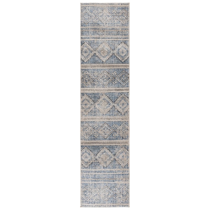 SAFAVIEH Grove Byoung Boho Tribal Rug - 2'2" x 8' Runner - Blue/Ivory