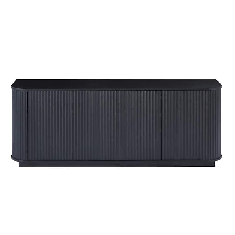 Sideboard Storage Cabinet TV Stand with wave pattern Buffet Cabinet Wooden Vertical Striped Cabinet - 64''W x 15''D x 24''H