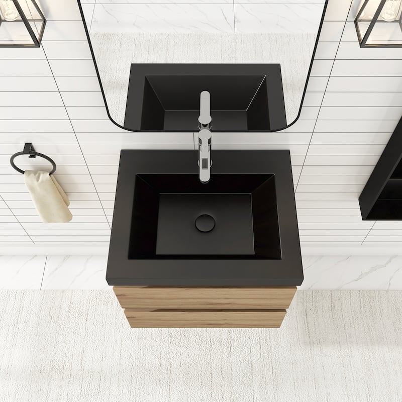 Floating Bathroom Vanity with Quartz Sand Top