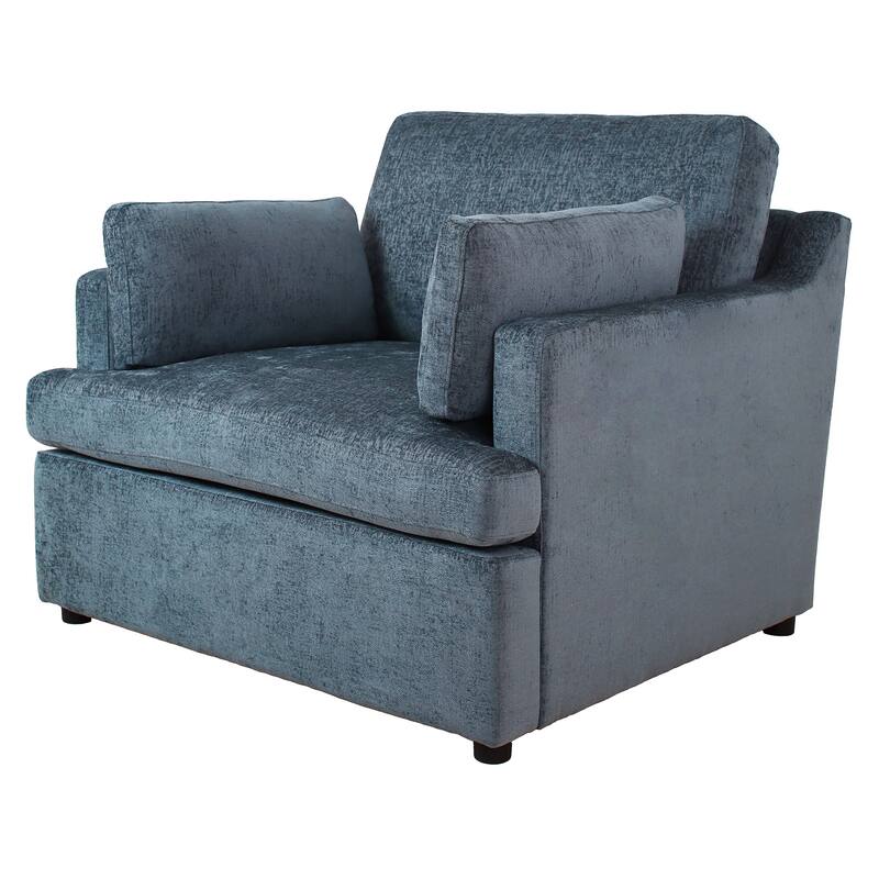 Upholstered Velvet Accent Chair with Pillow, Modern Single Sofa Chair for Living Room, Bedroom, Lounge, Reading Nook
