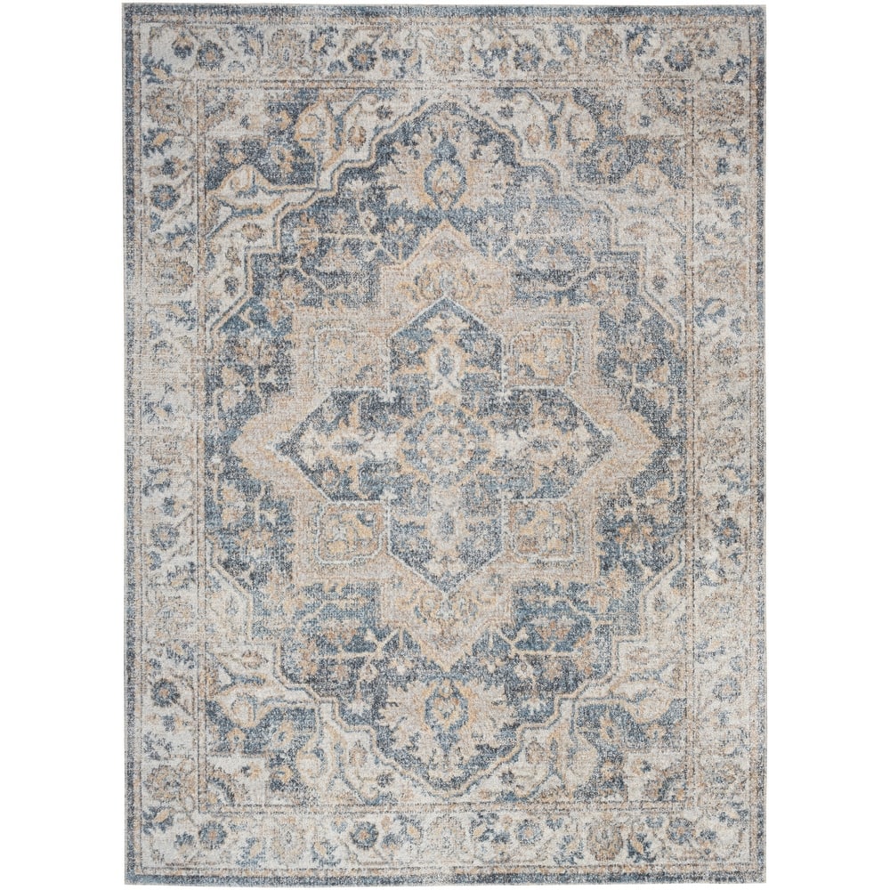 Nourison Abby Machine Washable Indoor only Persian Floral Area Rug.