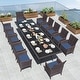 preview thumbnail 48 of 52, Kullavik Outdoor Dining Set, Rattan Patio Furniture Dining Table & Chairs