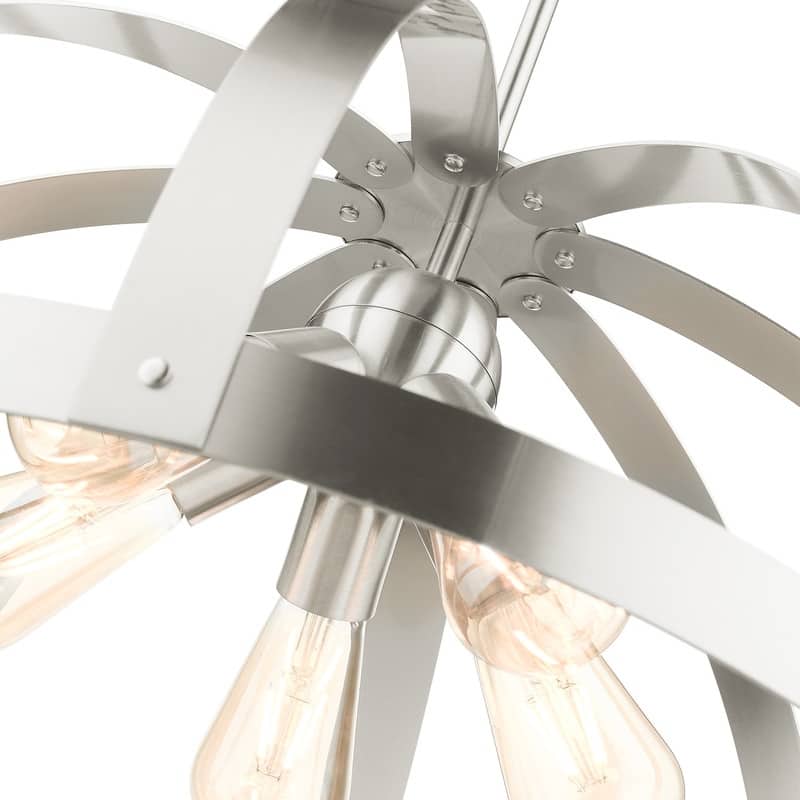 Livex Lighting 5-light Brushed Nickel Pendant Chandelier, 49645-91 - 24"DIA 15.5"- 51.5"ADJ.H