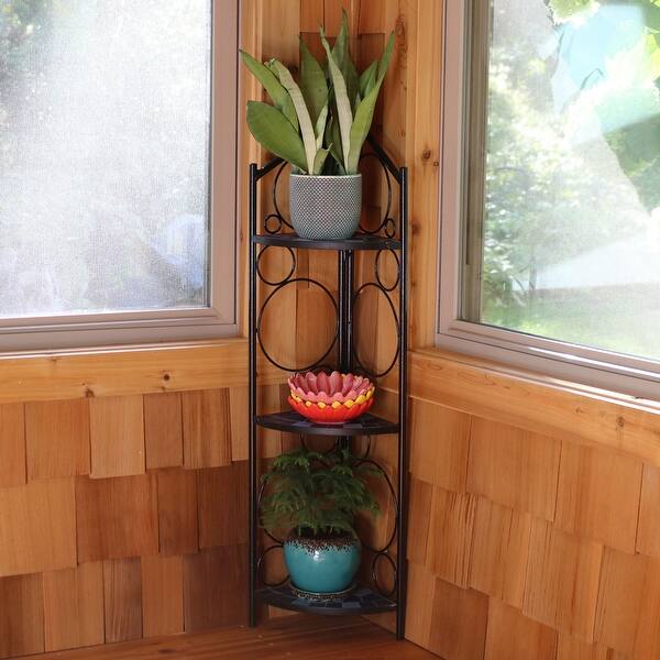 Shop Sunnydaze 3 Tier Folding Mosaic Plant Stand Corner Flower Pot