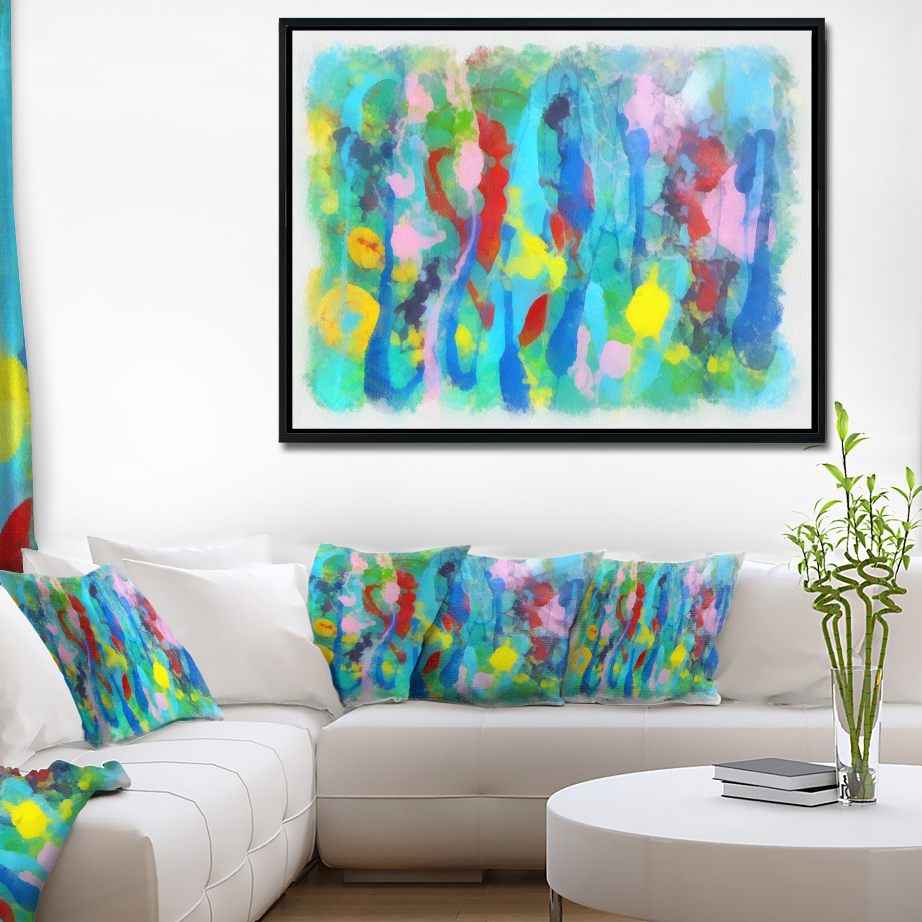 Shop Designart Hand Drawn Multi Color Floral Pattern Large