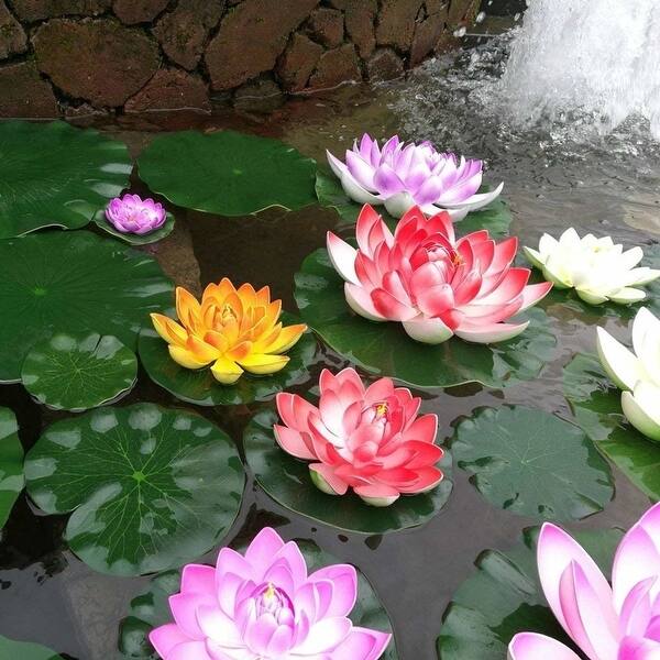 Shop Vorcool 5pcs Artificial Floating Water Lily Lotus Flower Pond