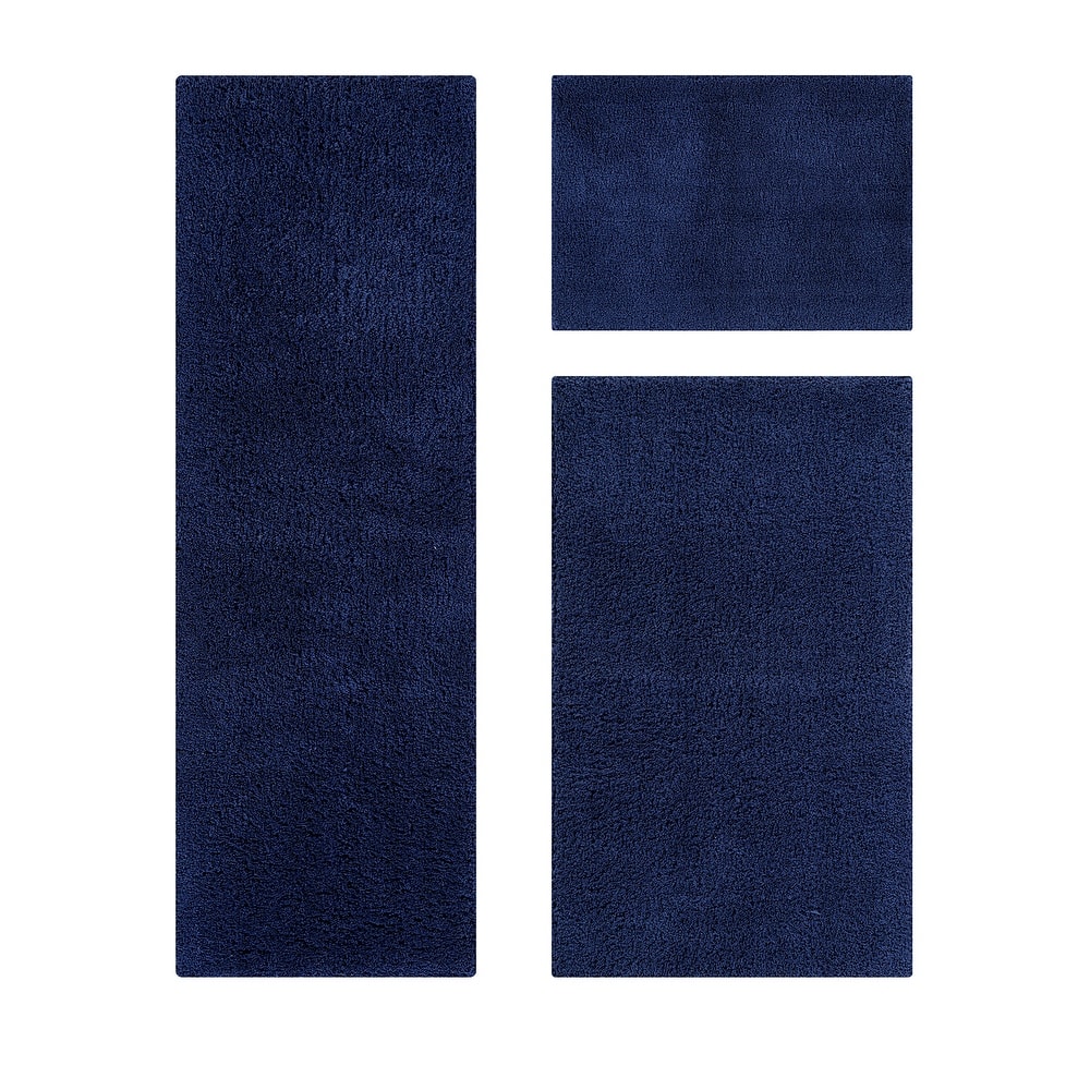 Better Trends Bath Rug Set 100% Micro Polyester Tufted Anti-Skid Latex Backing Bathroom Rugs for Shower, Sink Mats Micro Plush