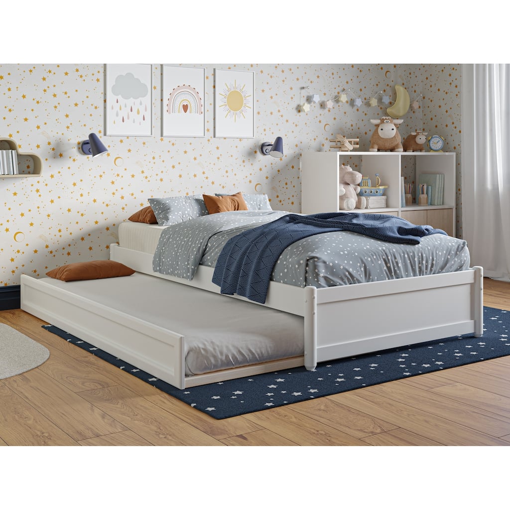 Barcelona Panel Platform Bed with Twin Trundle