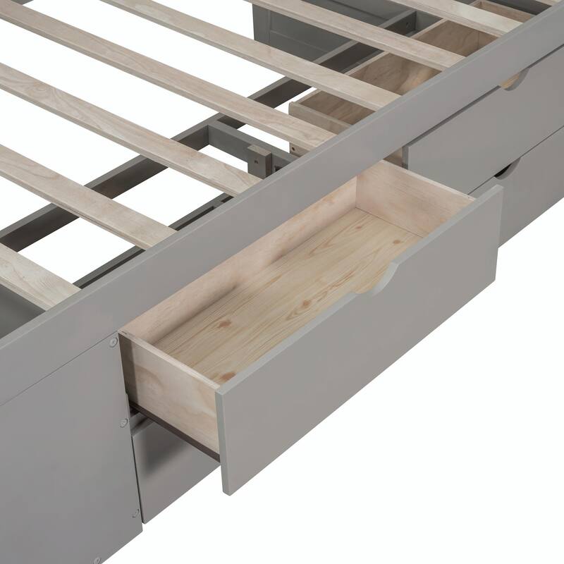 Daybed with Storage Drawers and Shelves