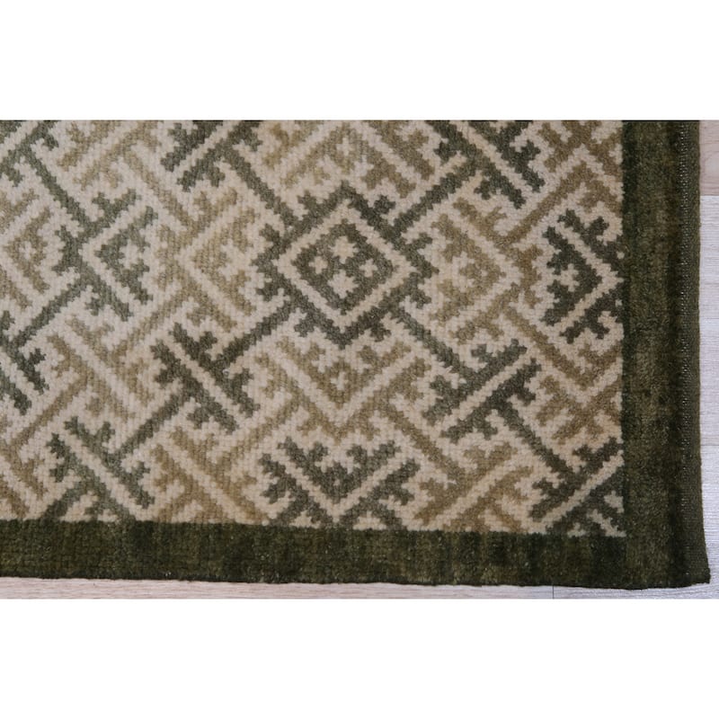 Black Handmade Wool Transitional Rug 8' x 10' - Hand Knotted Natural Dyes Soft Pile Cotton Foundation - N/A