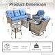preview thumbnail 26 of 55, OVIOS 5-Piece Outdoor Wicker Swivel Chair Set With Solar-Powered Table