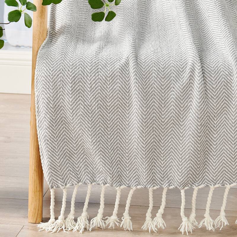 Extra Cozy Chevron Knit Throw Super Soft Knitted Blanket for Couch