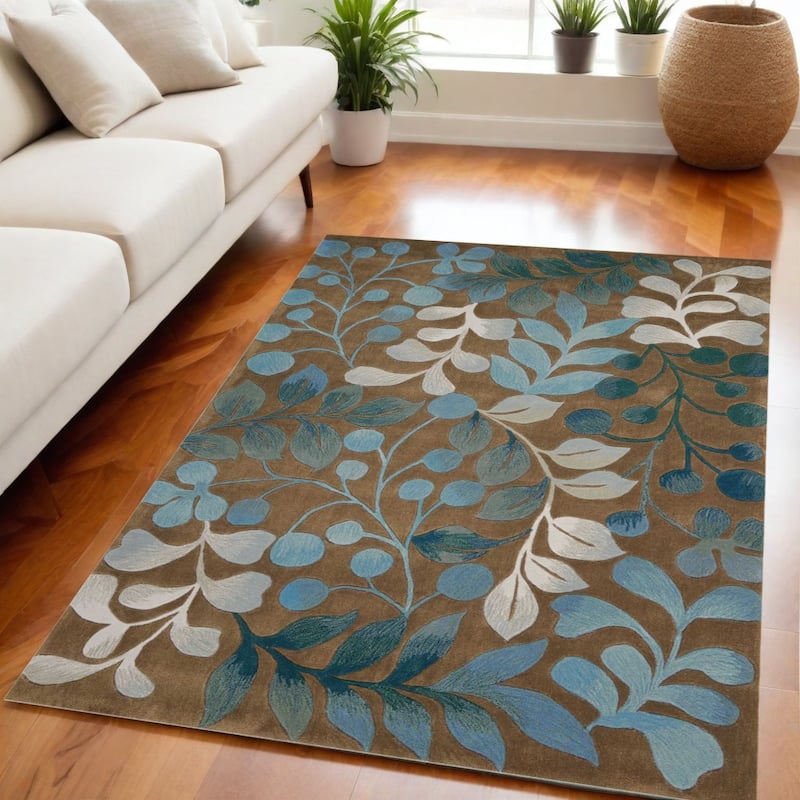 Cebi Stain Resistant Area Rug By HomeRoots - 90' X '60' X '0.5 - Natural/Criss Cross - Rectangle