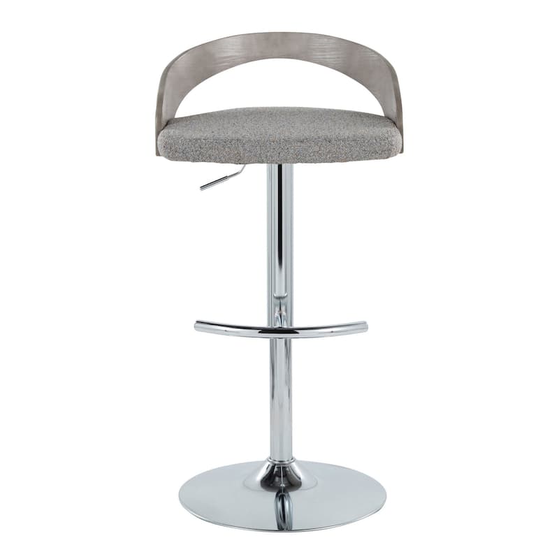 Grotto Adjustable Barstool with Chrome Base- Set Of 3