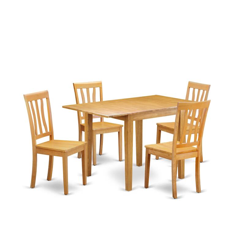 East West Furniture Dining Table Set- a Rectangle Kitchen Table and Dining Room Chairs, Oak (Pieces Option)