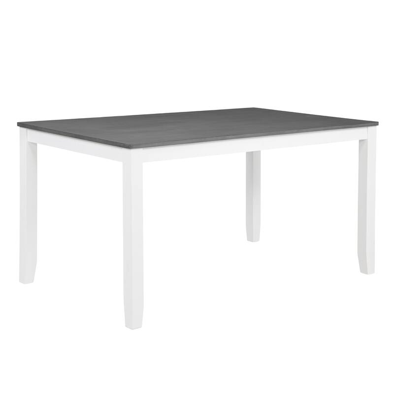 Modern 6 Piece Wooden Dining Table Set, Rectangular Table with 4 Upholstered Chair and X Back & Bench, for Restaurant and Bistro