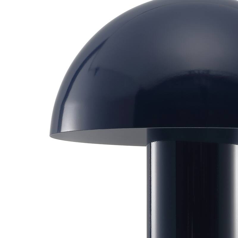 Porcini 10.75" Contemporary Bohemian Rechargeable/Cordless Iron Integrated LED Mushroom Table Lamp, by JONATHAN Y