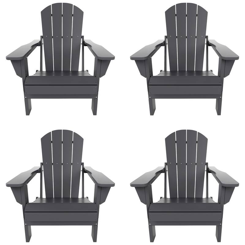 POLYTRENDS Laguna All Weather Poly Outdoor Adirondack Chair - Foldable (Set of 4)
