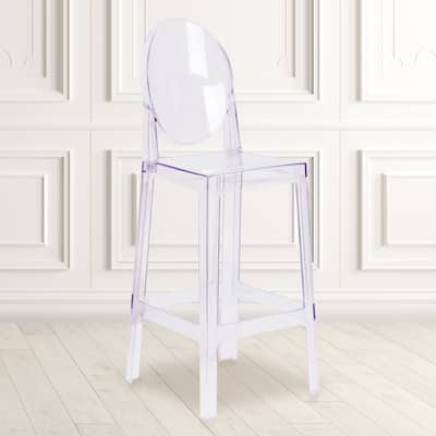 Ghost Barstool with Oval Back in Transparent Crystal - Wedding Chairs
