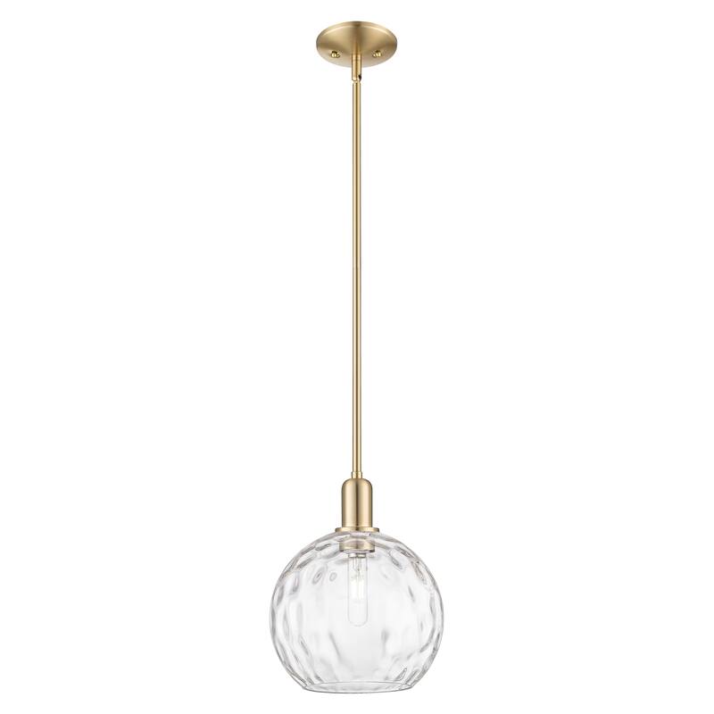 Innovations Lighting Endless Possibilities Arcadia - Athens Water Glass - 1 Light 10" Stem Hung Mini Pendant - Clear Water Glass/Champagne Bronze