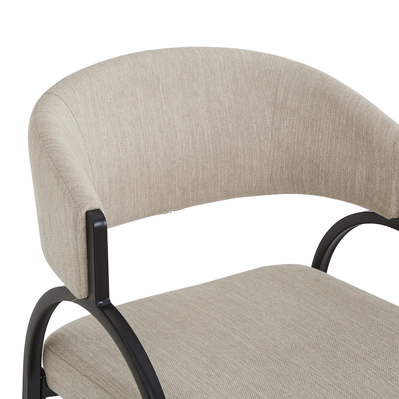 Christopher Knight Home - Upholstered Counter Height Bar Stool Set with Curved Backrest & Metal Frame, Set of 2 - 22.05"W