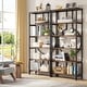 preview thumbnail 2 of 23, 70.9"H x 27.6"W Industrial Geometric Bookcase, 6-Tier Tall Bookshelf, Wood Display Shelf Storage Shelves