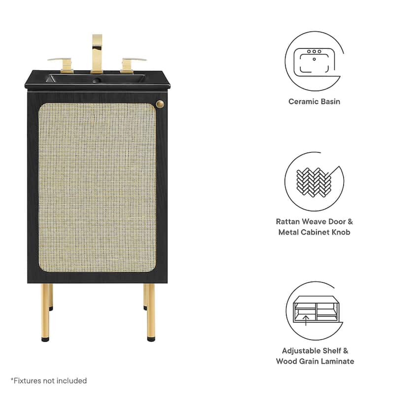 Chaucer Bathroom Vanity with Black Basin Included