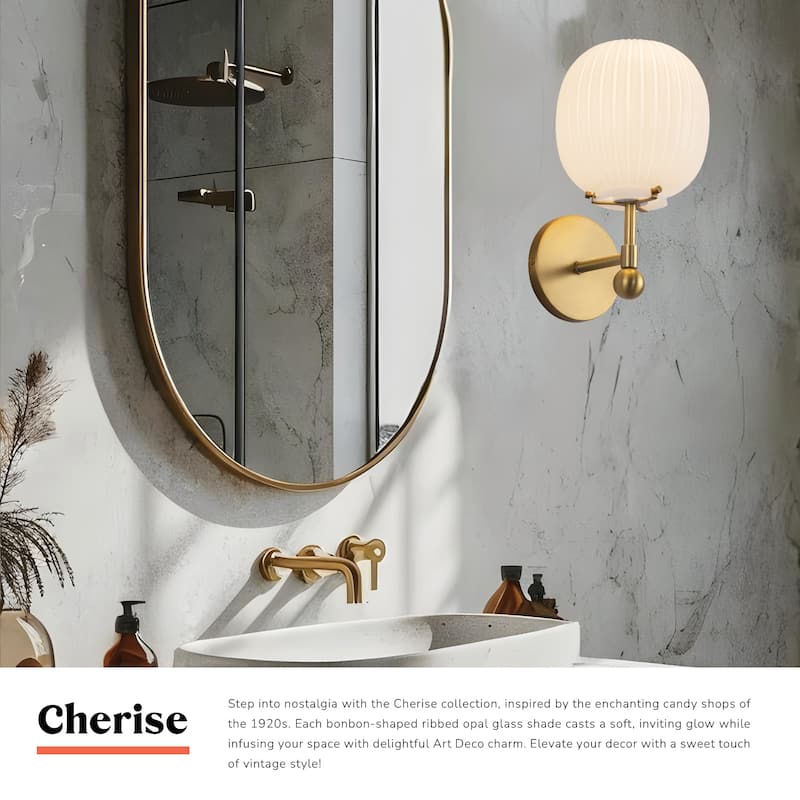 Alora Lighting WV579107 Cherise 12" Tall Bathroom Sconce with Ribbed