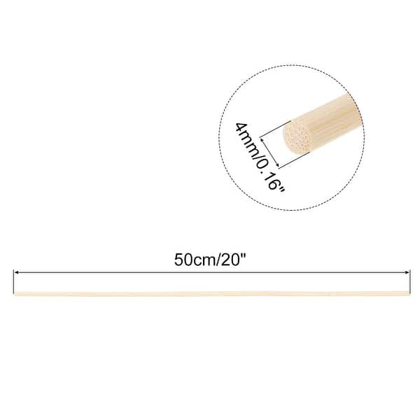 Wooden Dowel Rods,50cm/20 Round Dowel Rod,4mm/0.16 Stick,200 Pack - Wood  Color - On Sale - Bed Bath & Beyond - 38917698