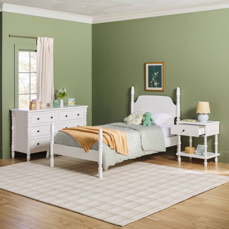 Walker Edison Twin Bed with Dresser and 1-Drawer Nightstand Bedroom Set