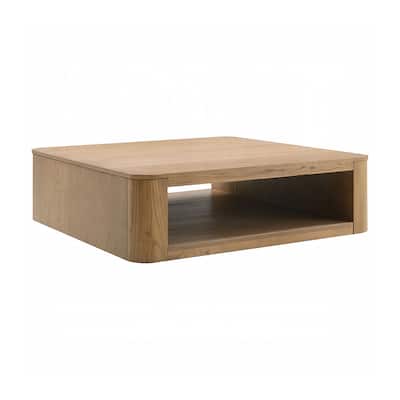 Square Coffee Table with Hollow Base in Oak