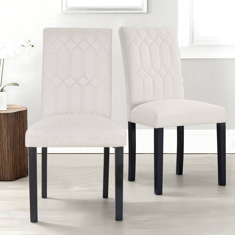 Upholstered Dining Chairs Set of 2/4/6 Modern Kitchen Table Chairs with PU Leather, Wood Legs with Rubber Footpads