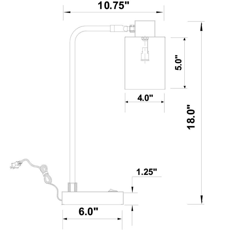 Antique Brass Table Desk Lamp with Black Metal Shade