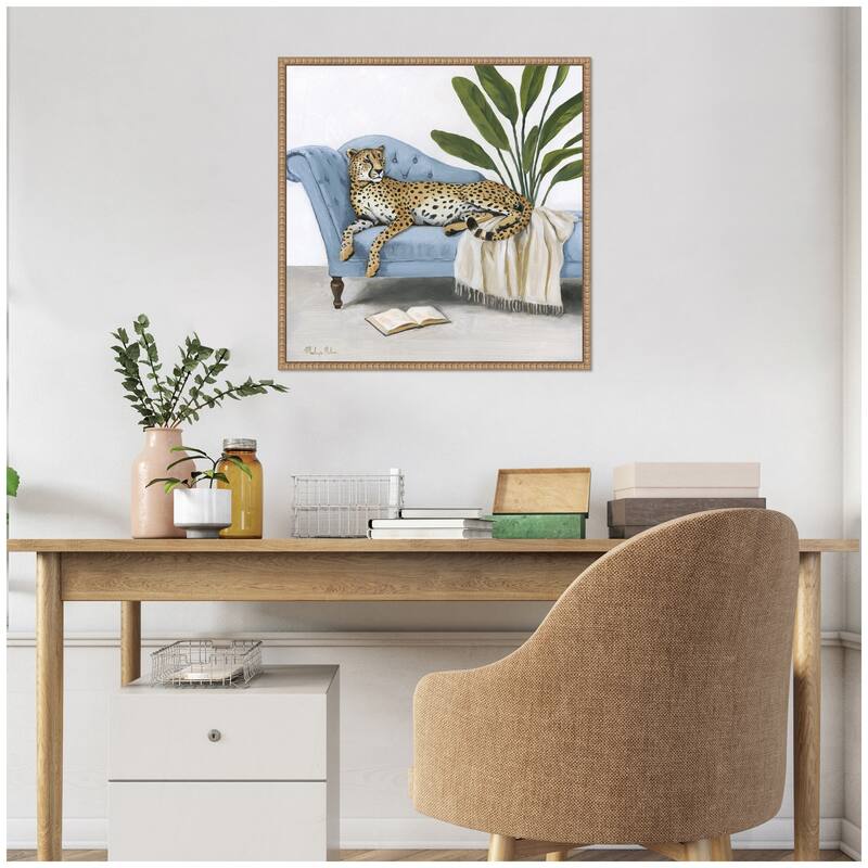 Kate and Laurel La Dulce Vida Cheetah by Mackenzie Nelson Framed Canvas Wall Art Print