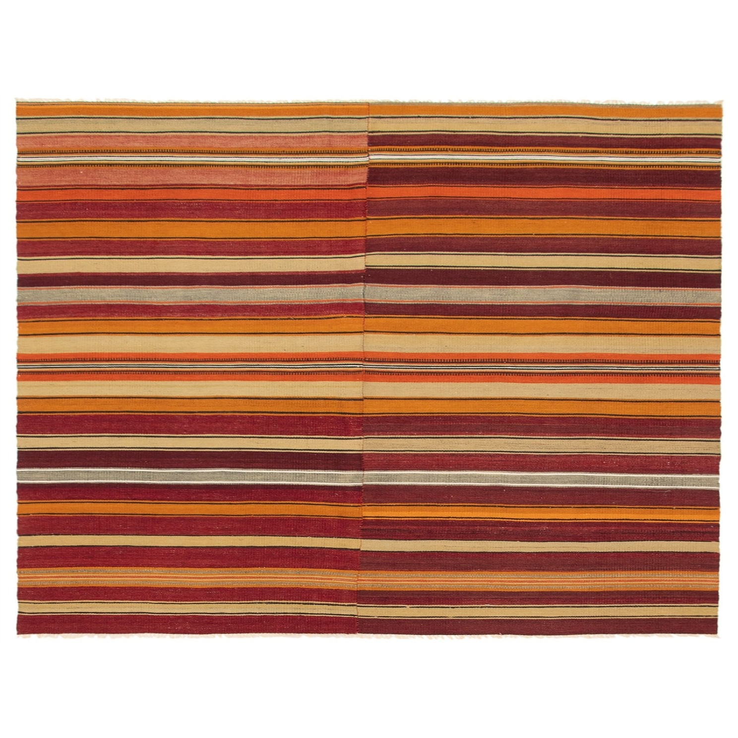 Bedroom Kalista Flat-Weaves & Kilims Red Kilim 5'5 x 7'9 346071 Hand-Knotted Wool Rug eCarpet Gallery Area Rug for Living Room 