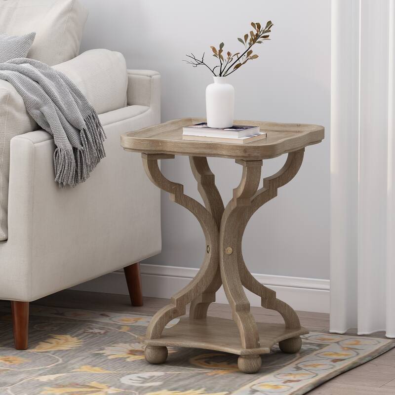 Bevier French Country Accent Table with Square Top by Christopher Knight Home - MDF - Natural