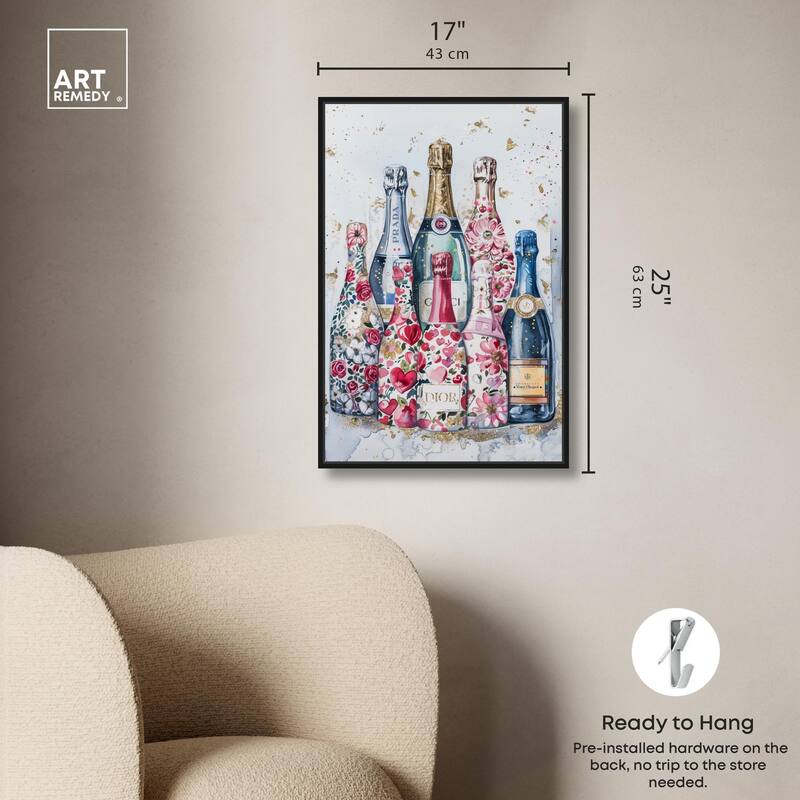 Intricate Floral Champagne Canvas by Art Remedy