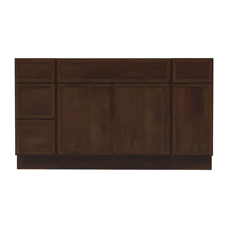 Vanity Art 60" Birch Freestanding Bathroom Vanity Cabinet without Top