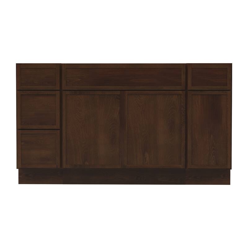Vanity Art 63" Birch Freestanding Bathroom Vanity Cabinet without Top