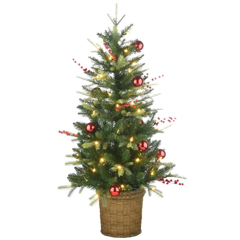 National Tree Company 4 ft. Scotch Creek Fir Entrance Tree with LED Lights - 4 Foot