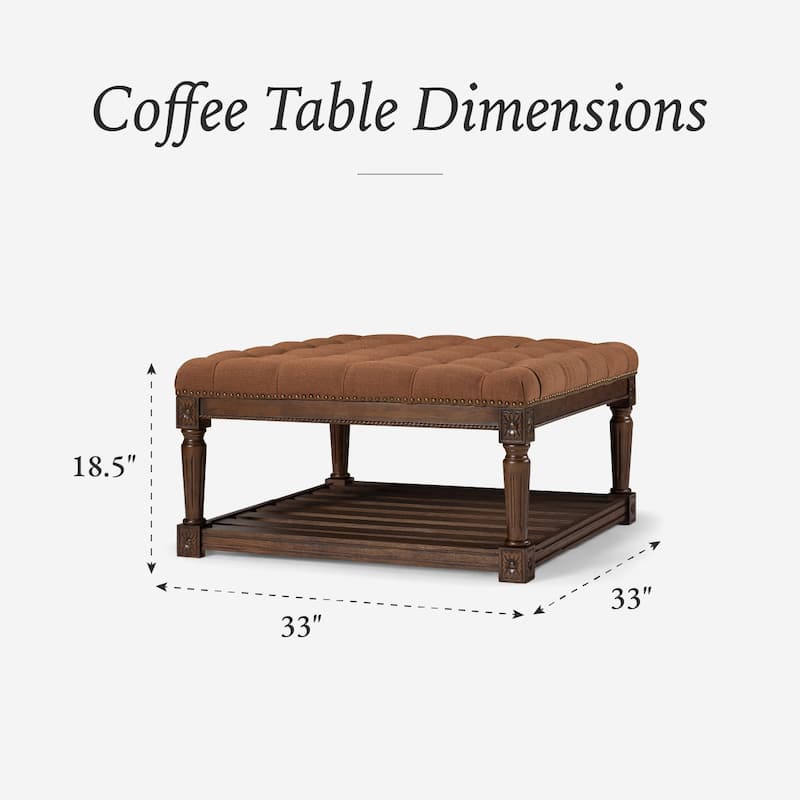 Maven Lane Mesa Square Upholstered Coffee Table