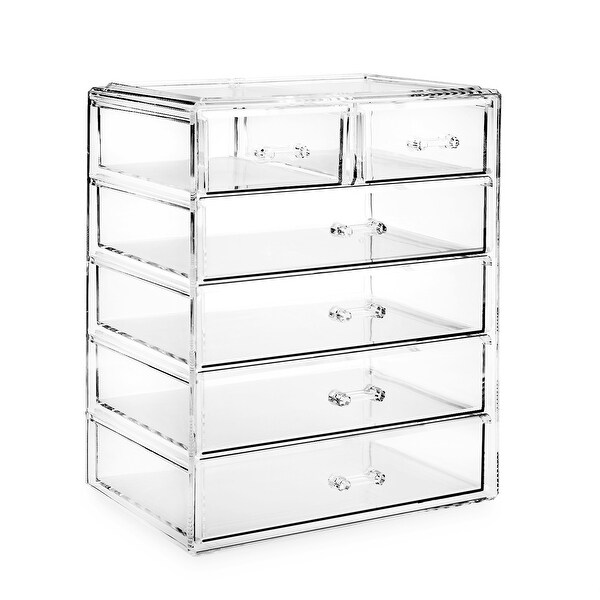 Acrylic Cosmetic Makeup Organizer Jewelry Box Storage Set - 6 Drawers