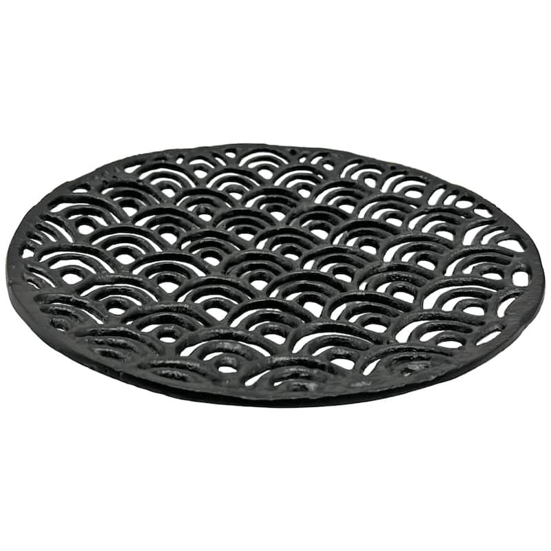 Decorative Handmade Aluminum Round Platter Bowl in Black