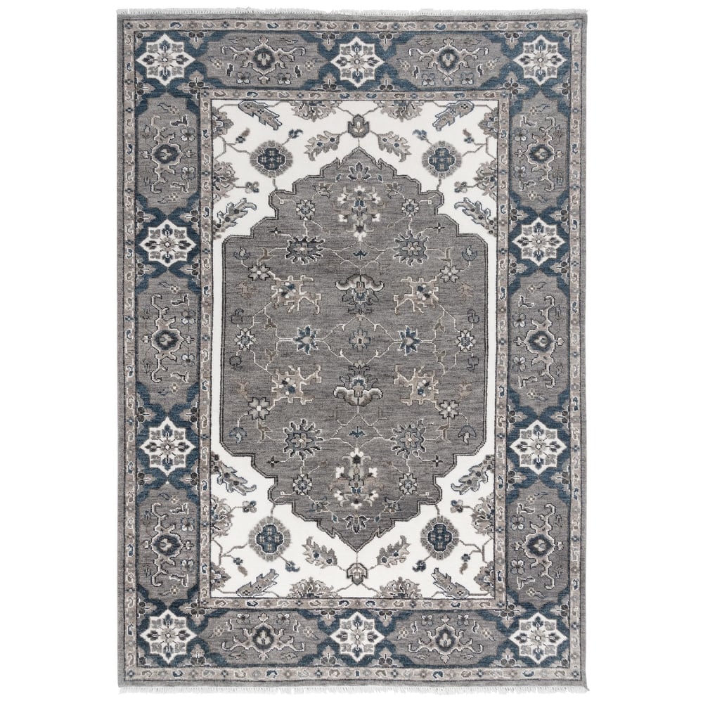 Alora Decor Greek Transitional Medallion Wool Area Rug