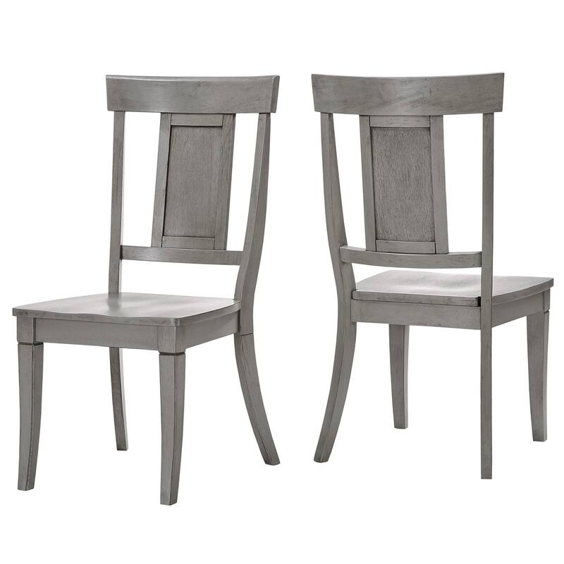 Eleanor Panel Back Wood Dining Chair (Set of 2) by iNSPIRE Q Classic - Antique Grey