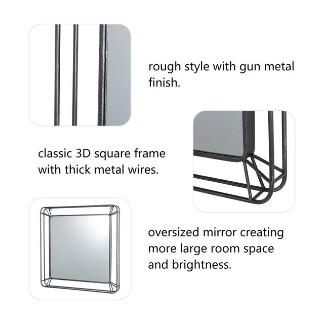 Glitzhome Oversized Iron-framed Round Wall Mirror