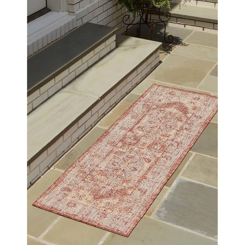 Outdoor Nirie Collection Area Rug - Rust Red - 2'x5'